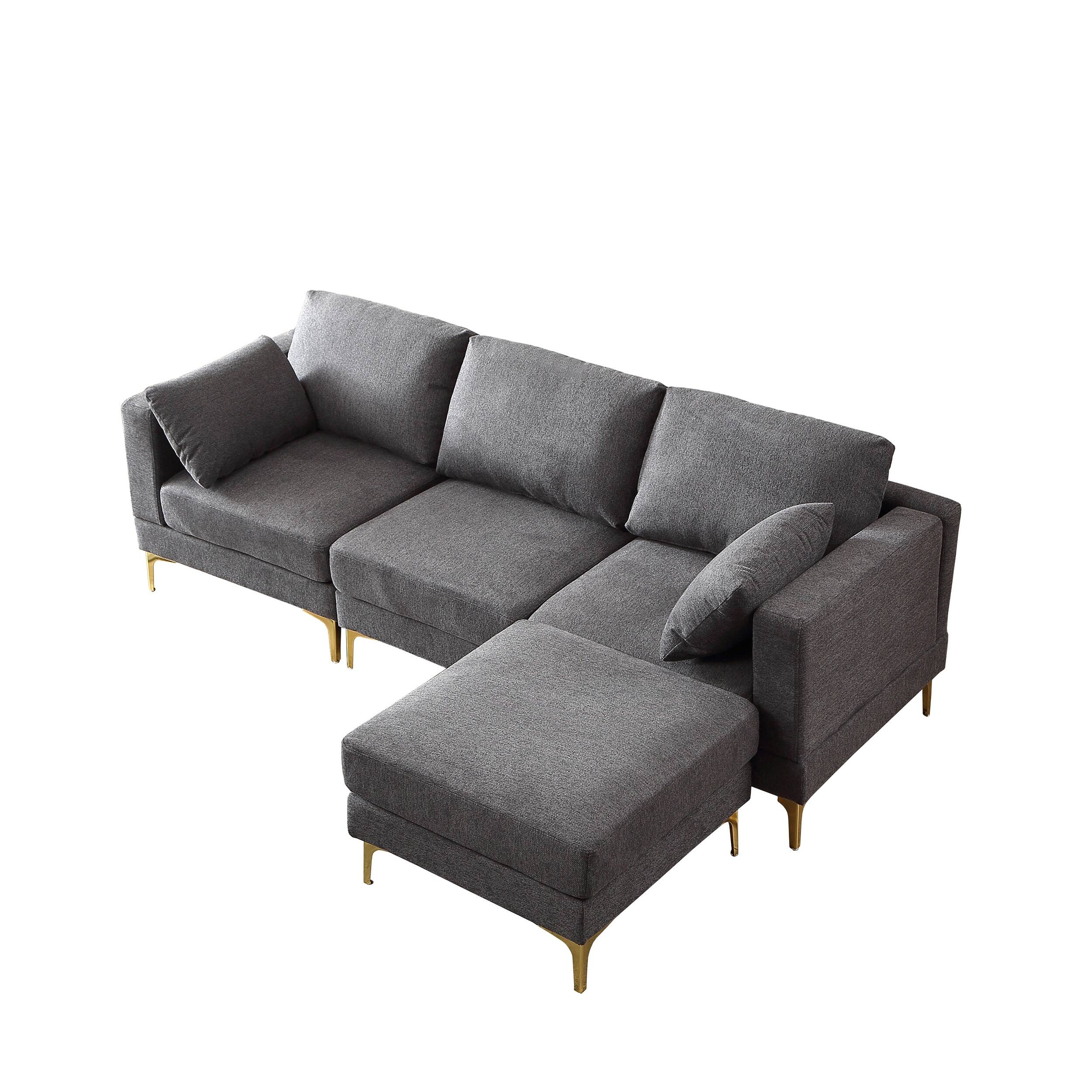 Living Room Sectional Sofa Couch w/Metal Legs Modern 92.9" Leisure L